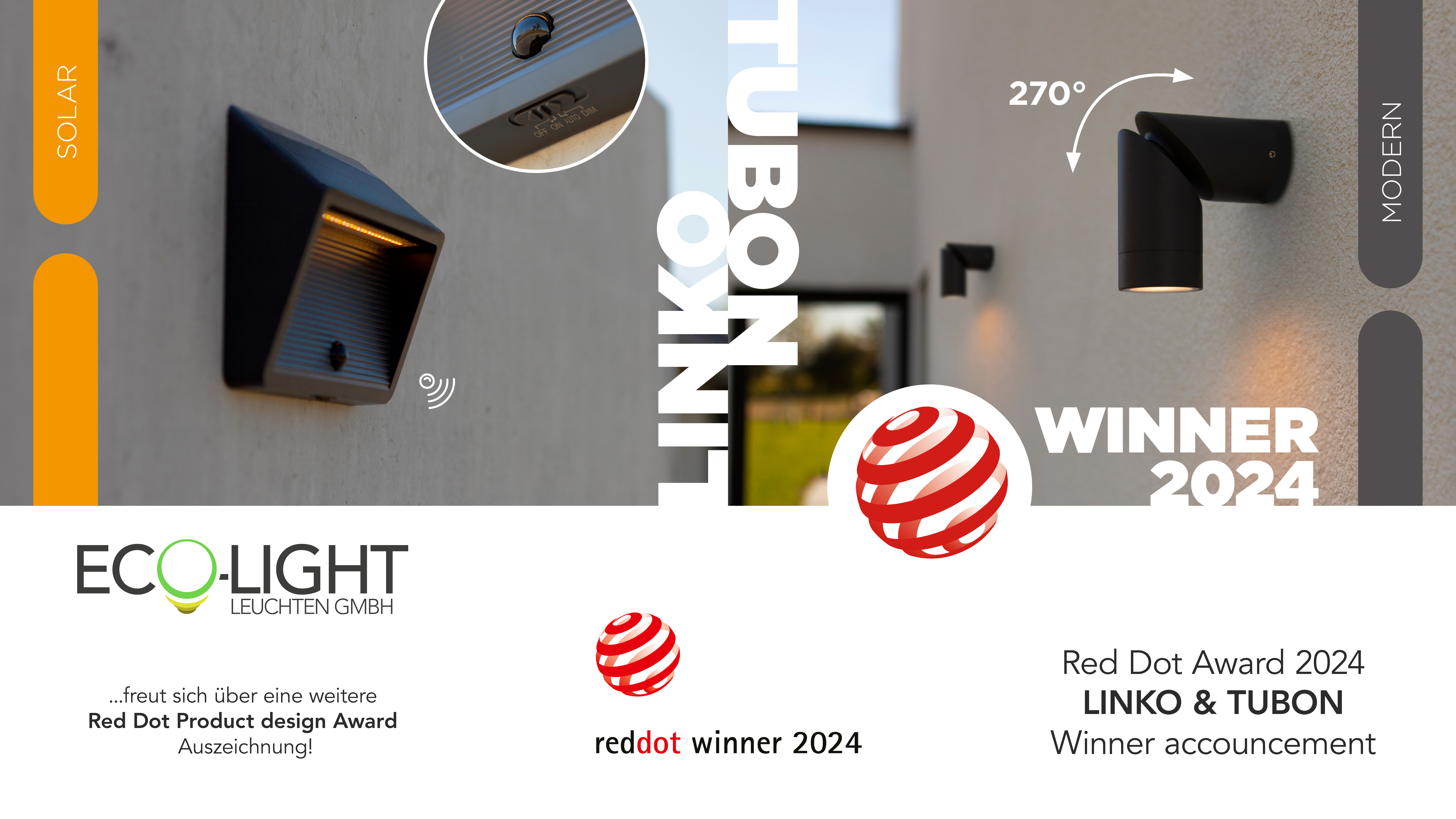 Red Dot Design Award Winner 2024: LUTEC LINKO & TUBON